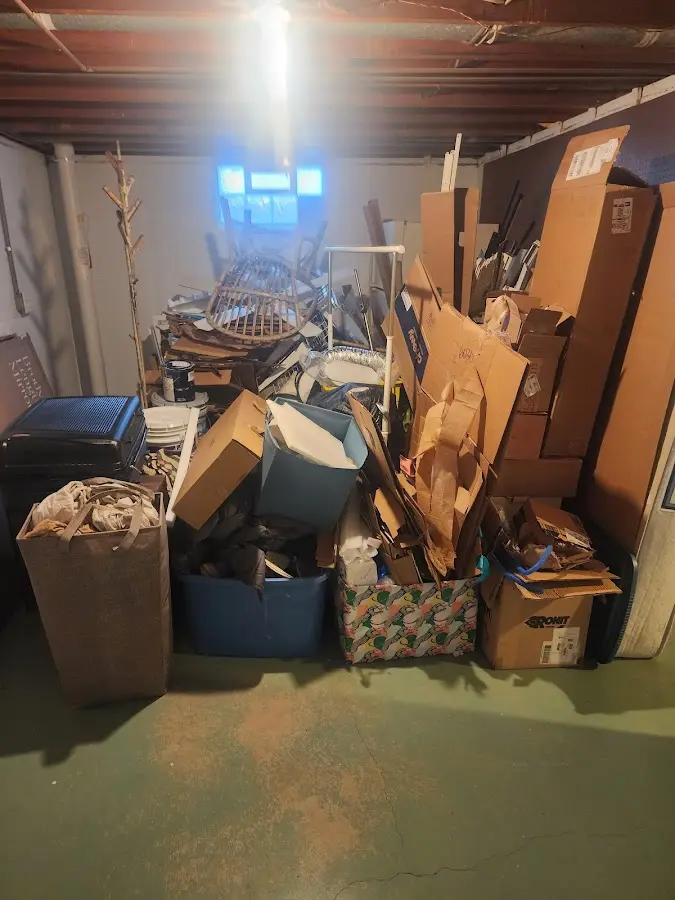 Roll-off dumpster container at job site for 4 Yard Dumpster Rental in Lakeland Highlands